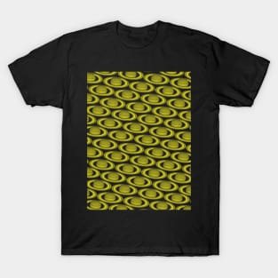 Minimalistic Saturnal Glitch Pattern, aka Invasion of Flatland Yellow Version T-Shirt